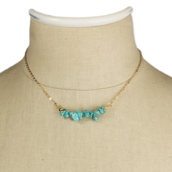Live with Tranquility Turquoise Stone Chip Necklace - Picture 3 of 3